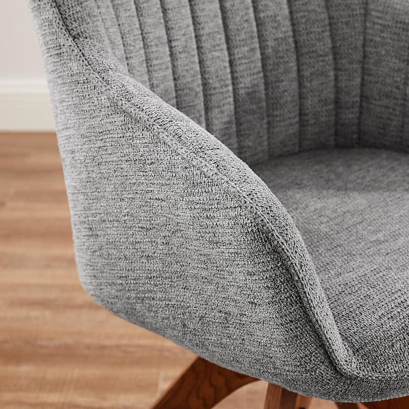 Art Leon Classical Swivel Office Accent Chair with Wood Legs