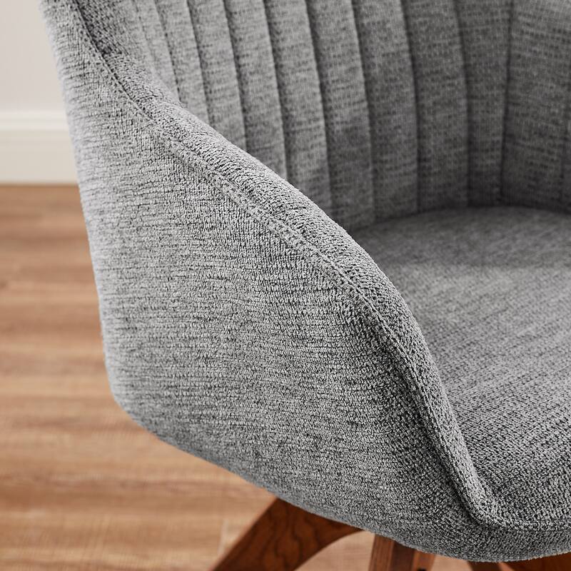 Art Leon Modern Home Office Swivel Arm Accent Chair with Wood Legs