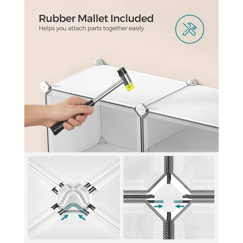 Shoe Rack, 4 Cubes Shoe Organizer with Doors