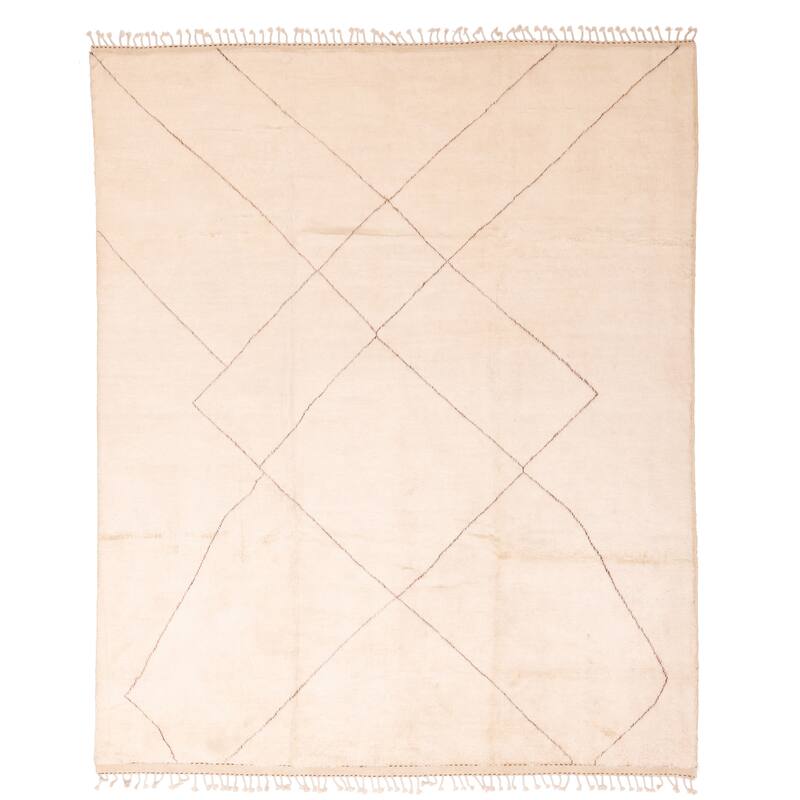 ECARPETGALLERY Hand-knotted Pak Finest Marrakesh Cream Wool Rug - 8'4 x 9'9