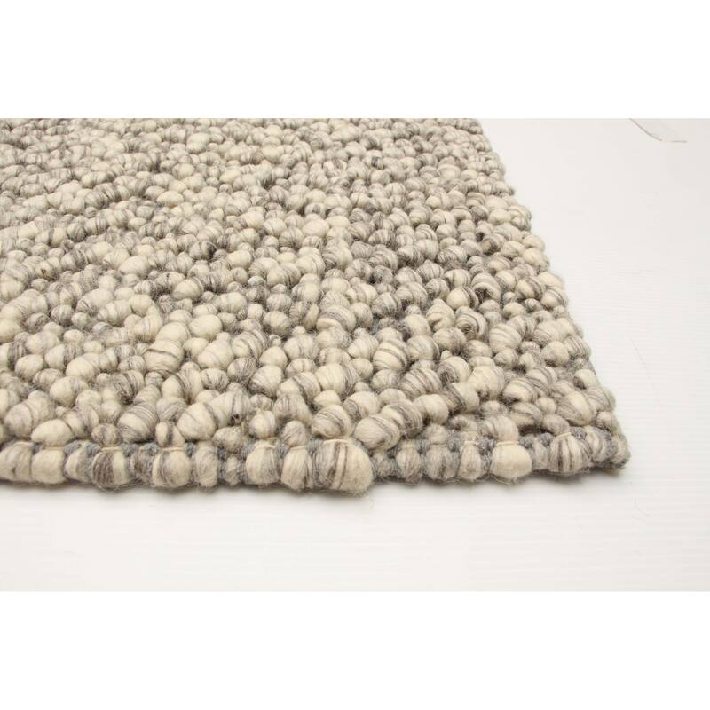 ECARPETGALLERY Braid weave Sienna Khaki Wool Rug - 5'0 x 7'11