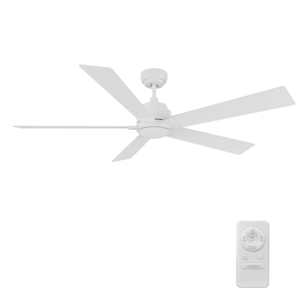 CARRO Bijou 60" 5-Blade Indoor Ceiling Fan with Remote-Downrod-White - N/A
