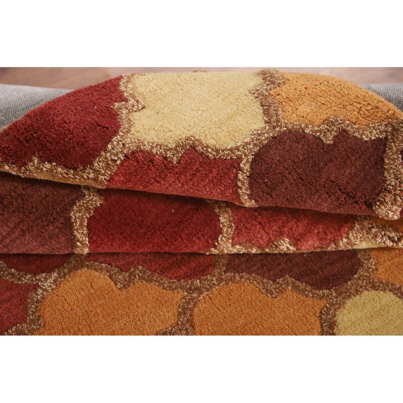 Trellis Gabbeh Indian Area Rug Hand-Tufted Wool Carpet - 5'0" x 8'0"