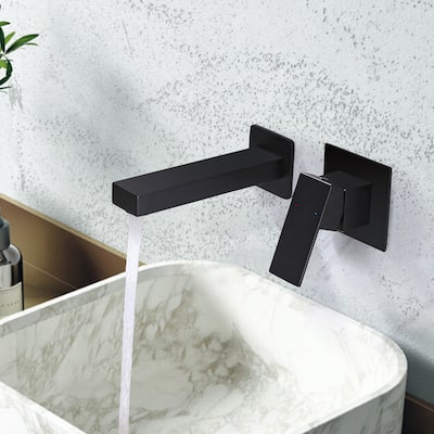 Wall Mounted Single Handle Bathroom Sink Faucet - 11.61*8.07*3.34