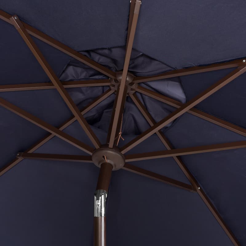 SAFAVIEH Ronette Fringe 9 Ft Crank Outdoor Umbrella