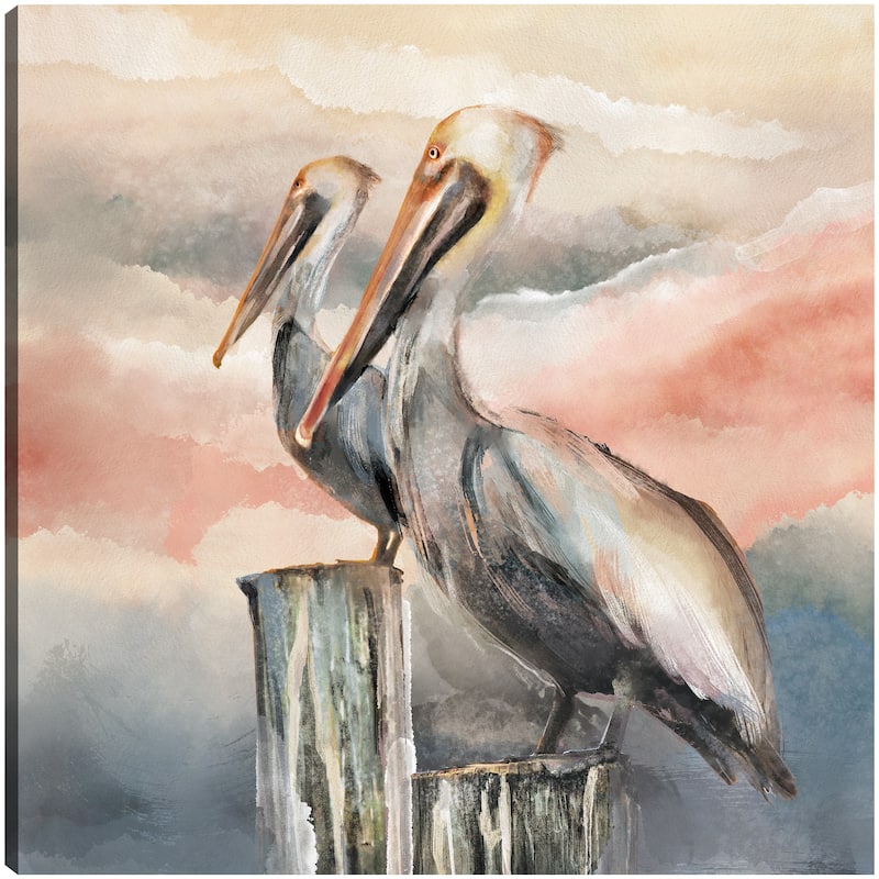 Pelicans at Dusk By Studio Arts Canvas Art Print