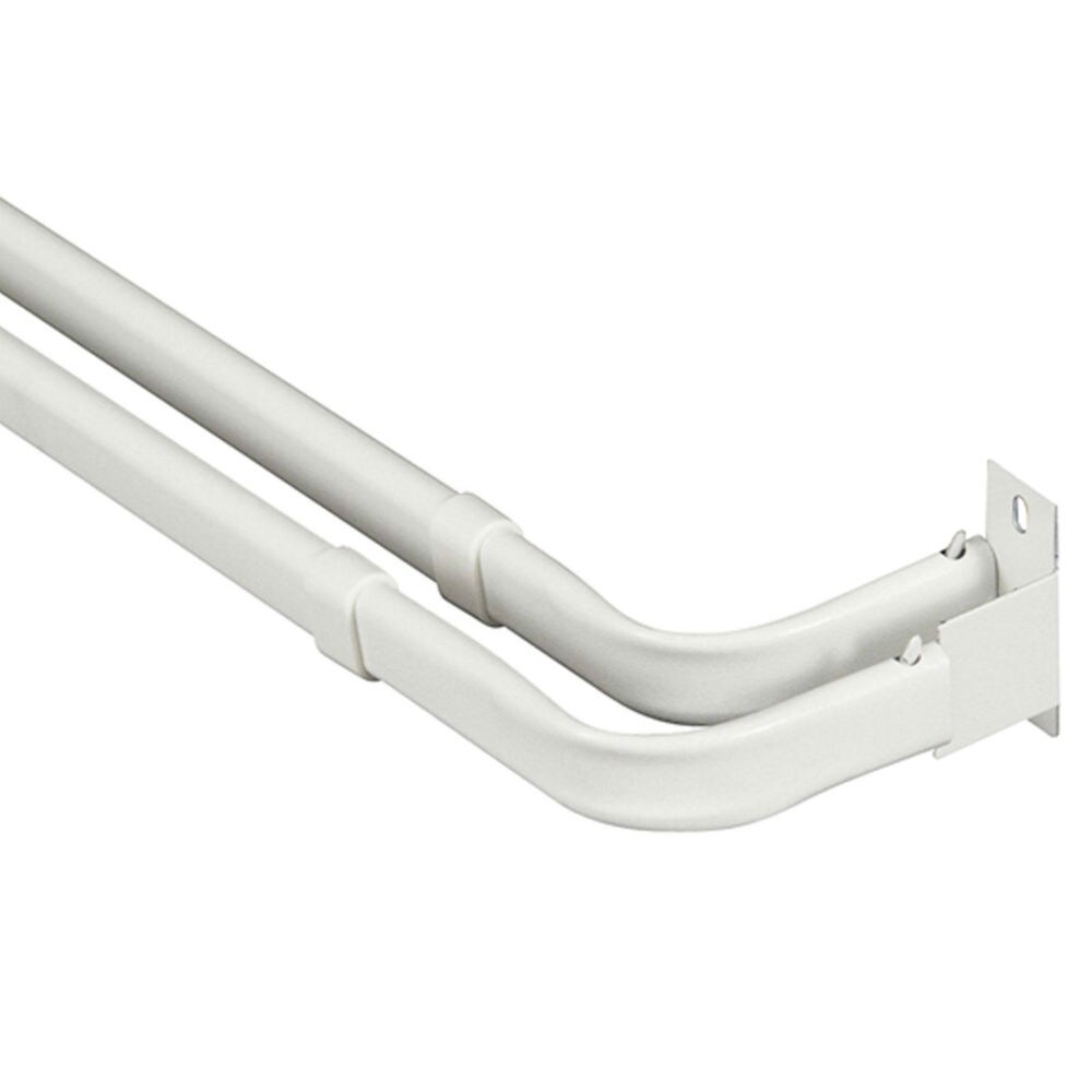 Shop Kenney Kn521 Heavy Duty Double Curtain Rod White 28 48 Overstock 27429669