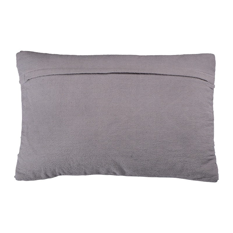 Embroidered Cotton Geometric Lumbar Pillow