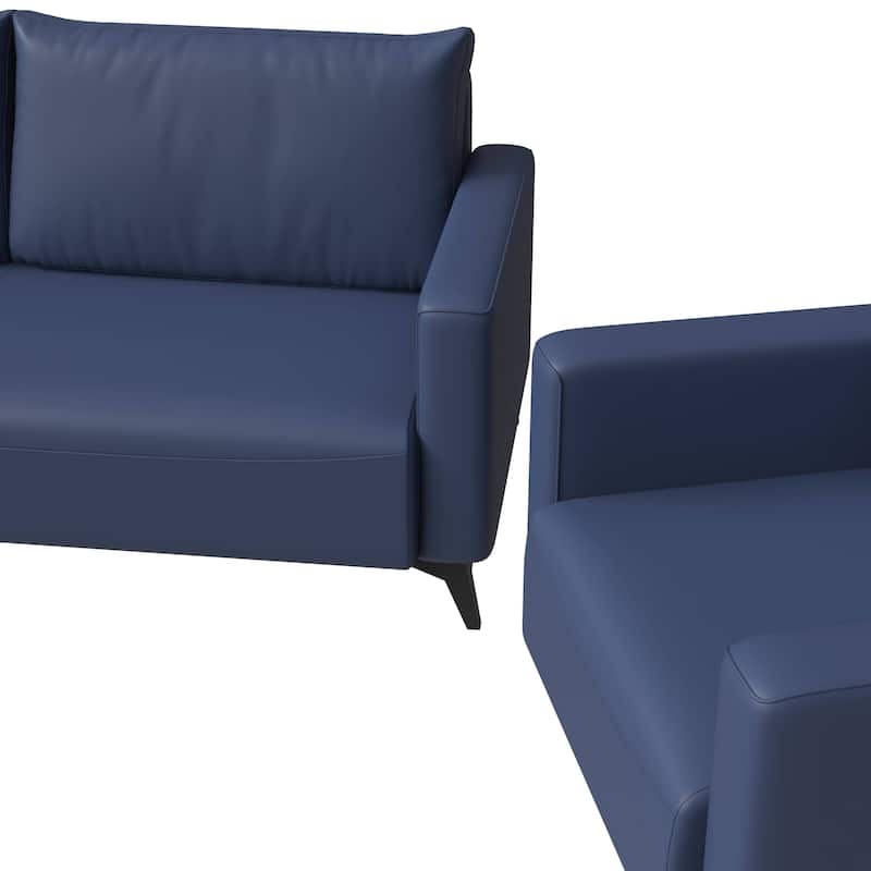 3-Piece Sofa Set Upholstered in Leather Inno Series by LeisureMod