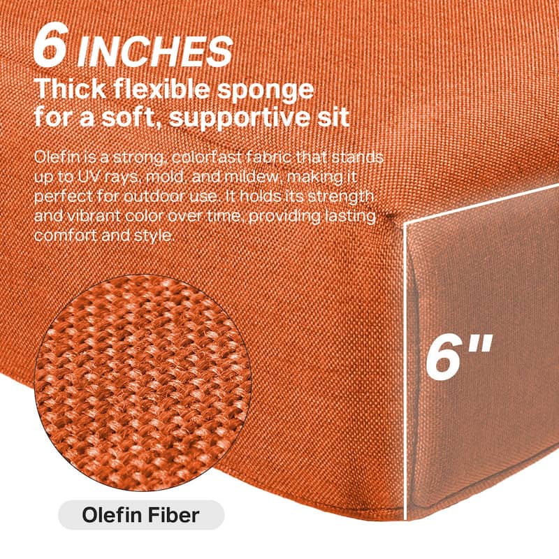 Ivora 24" W x 24" D x 6" T Water & Fade Resistant Outdoor Lounge Chair Replacement Cushion Set