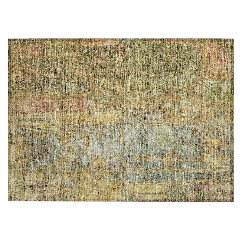 Machine Washable Indoor/ Outdoor Abstract Modern Chantille Rug