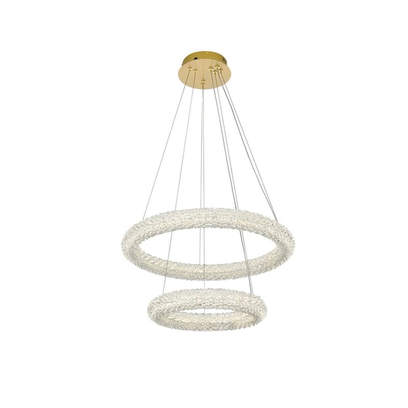 Elegant Lighting 3800G24 Bowen 24" Wide LED Crystal Ring Chandelier -