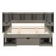 preview thumbnail 8 of 22, Queen Size Platform Bed with Drawer and Multi-Storage Headboard, Wooden Bed Frame with Cabinet, No Box Spring Required, Grey