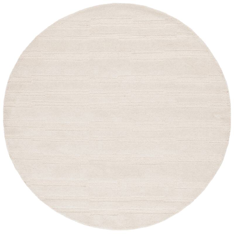 SAFAVIEH Handmade Chatham Rafah Modern Wool Rug - 6' Round - Ivory