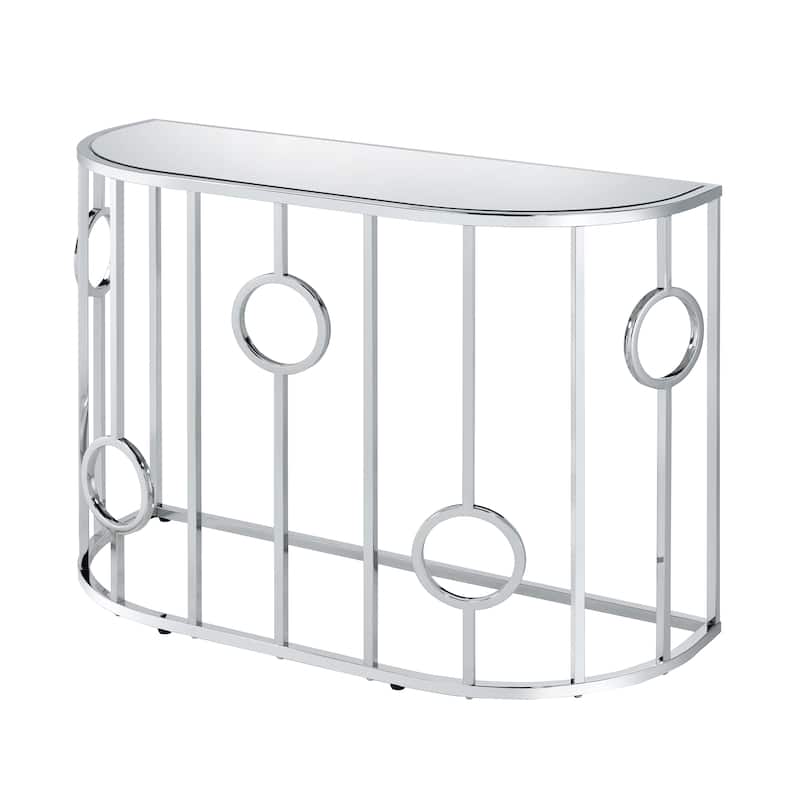 Hoop Glam Chrome 42-inch Mirror Sofa Table by Furniture of America