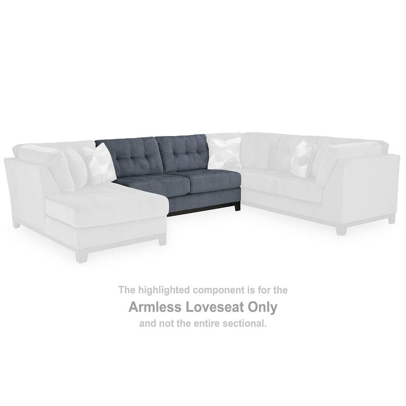 Signature Design by Ashley Maxon Place Dark Blue 3-Piece Sectional with Chaise - 140" W x 100" D x 37" H