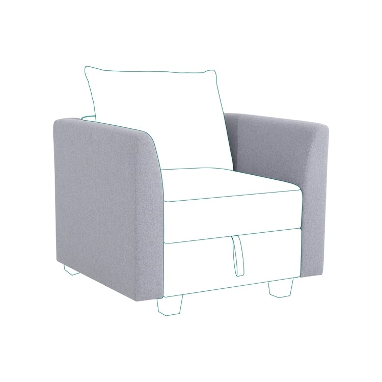 Modern DIY Convertible Modular Sectional Ultimate Sofa Collection - Optional Ottoman Middle and Armrest Modules - Armrest,Gray