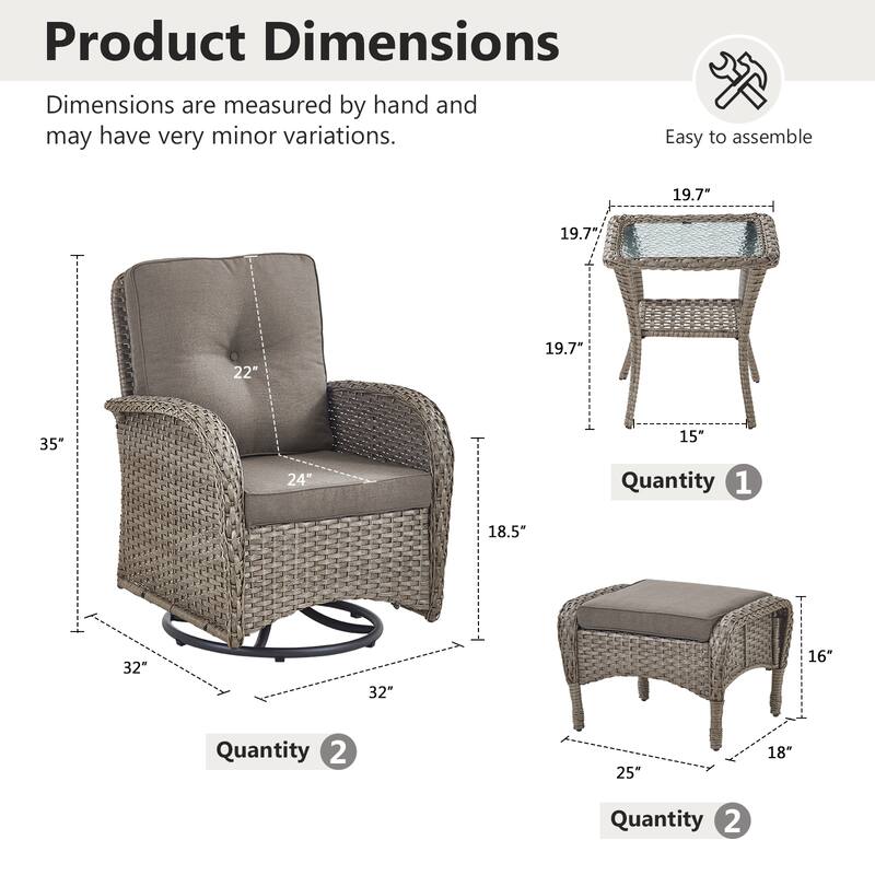 Gymojoy Premium Wicker Patio Furniture Set - Ultimate Comfort & Weather-Resistant Design