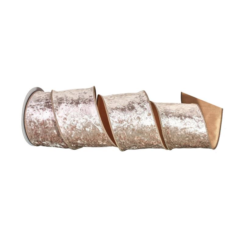 4"X10y Diamond Velvet Wired Ribbon - 4"