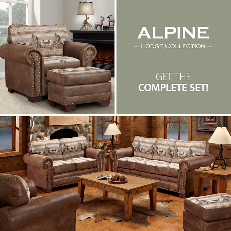 Alpine Brown Rustic Lodge Sleeper Sofa