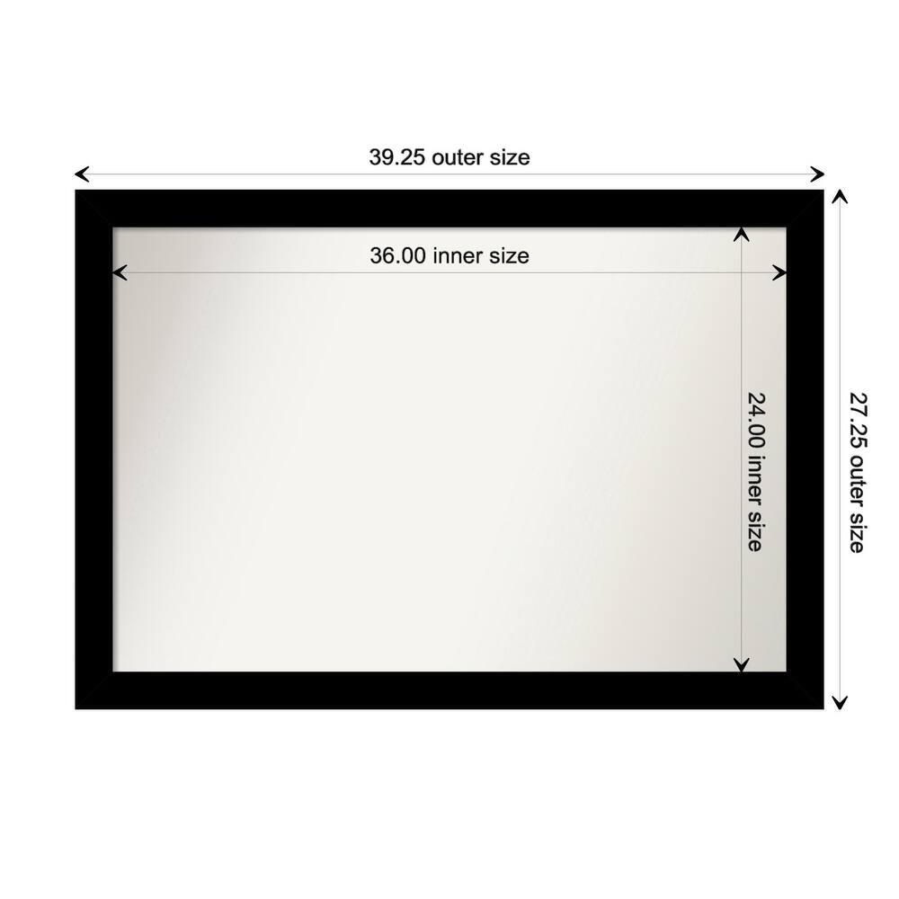 Brushed Non-Beveled Framed Bathroom Vanity Wall Mirror - Brushed Black