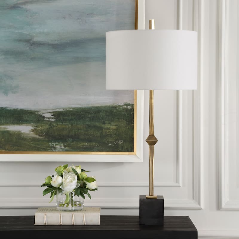 Uttermost Suranne Antique Brass Table Lamp - 32.5" H X 16" W X 16" D