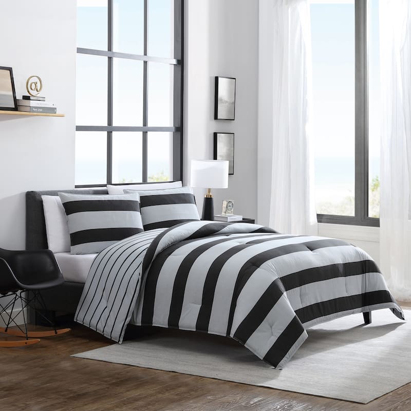 Nautica Lawndale Cotton Grey Comforter Set