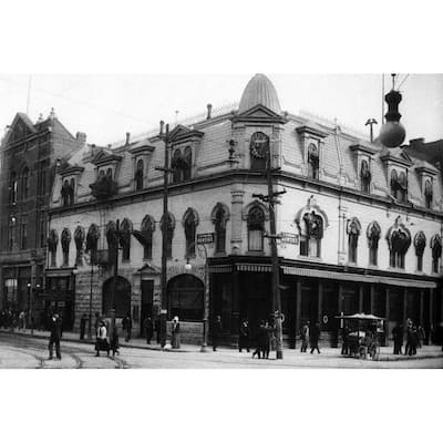 First National Bank Black and White Gallery Wrapped Canvas