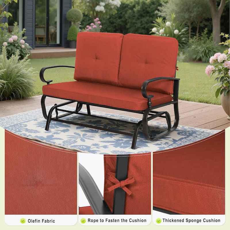 Nista 2 Person Outdoor Patio Glider Garden Bench Rocker Chair by Havenside Home