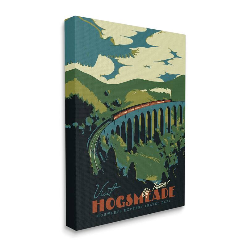 Stupell Hogsmeade By Train Fantasy Literature Stretched Canvas Wall Art, Design by Matheus Lopes Castro