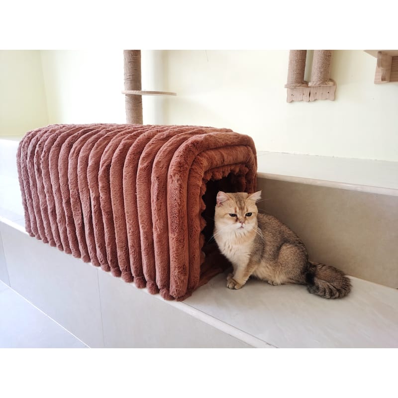 Pet Supplies Ottoman Storage Bench Corduroy Bench Cat's Nest to Hide for the Living Room, Entryway and Bedroom
