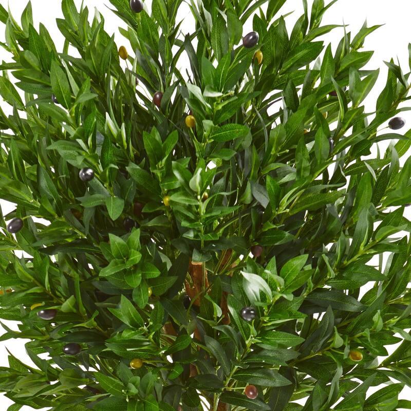 Artificial Olive Tree Topiary - 58 Inch Indoor Outdoor Green Décor - 51-60 Inches