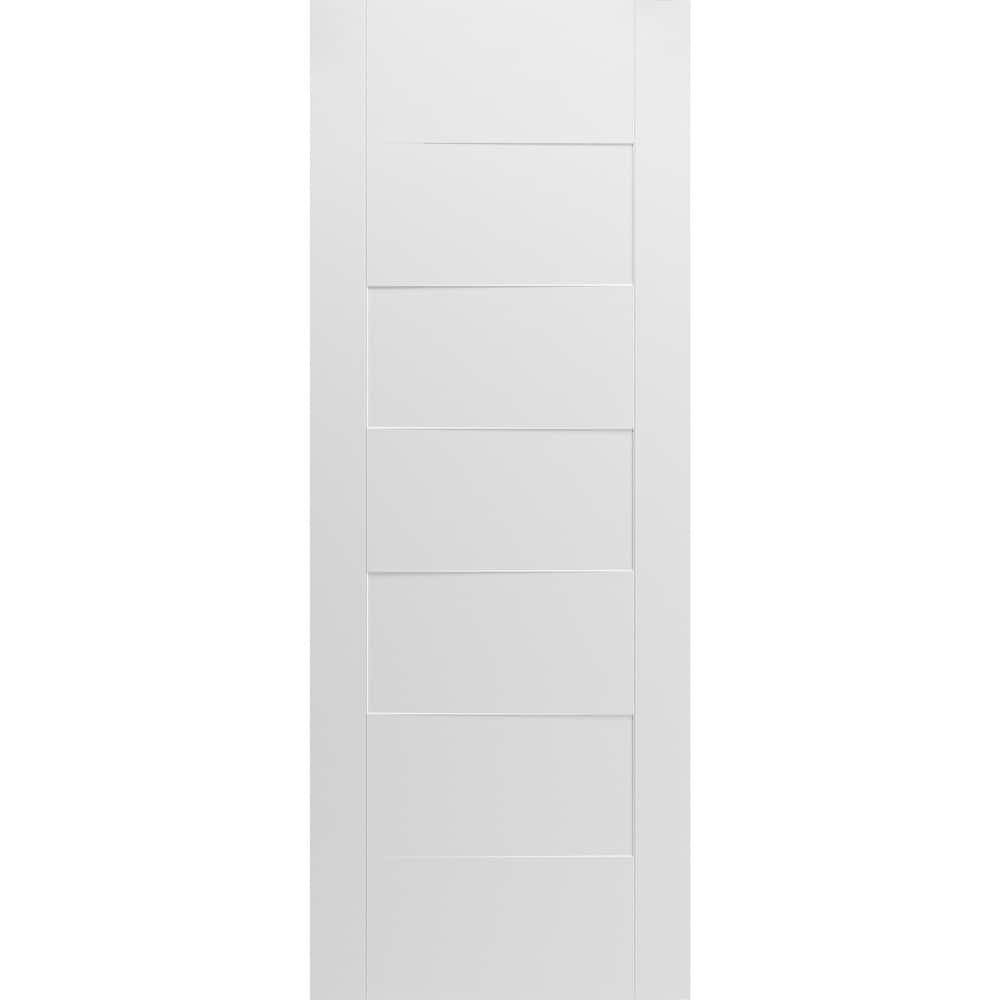 Slab Door Panel 18 x 80 inches / Mela 0755 Painted White / Modern Finished Doors / Pocket Closet Sliding Barn