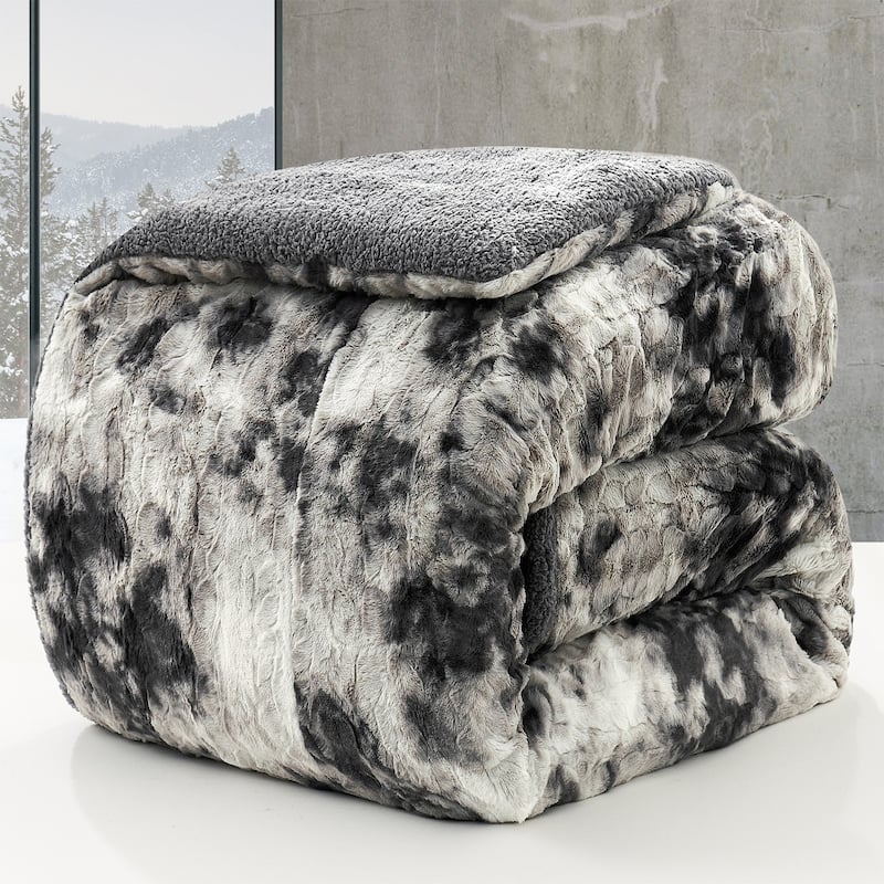 Midnight Snowfall - Coma Inducer® Oversized Comforter Set - Black and White