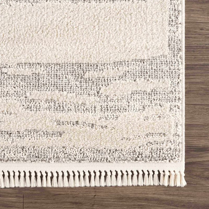 Hauteloom Munich Modern Farmhouse Bohemian Neutral Area Rug