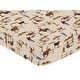 preview thumbnail 3 of 4, Wild West Collection Boy Jersey Knit Fitted Crib Sheet - Red, Blue, Tan Western Cowboy Southern Country Horse