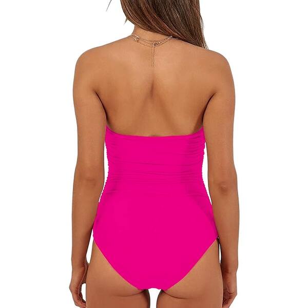 Shop Qinsen Womens Sexy Strapless Tie Knot Front High Waist One