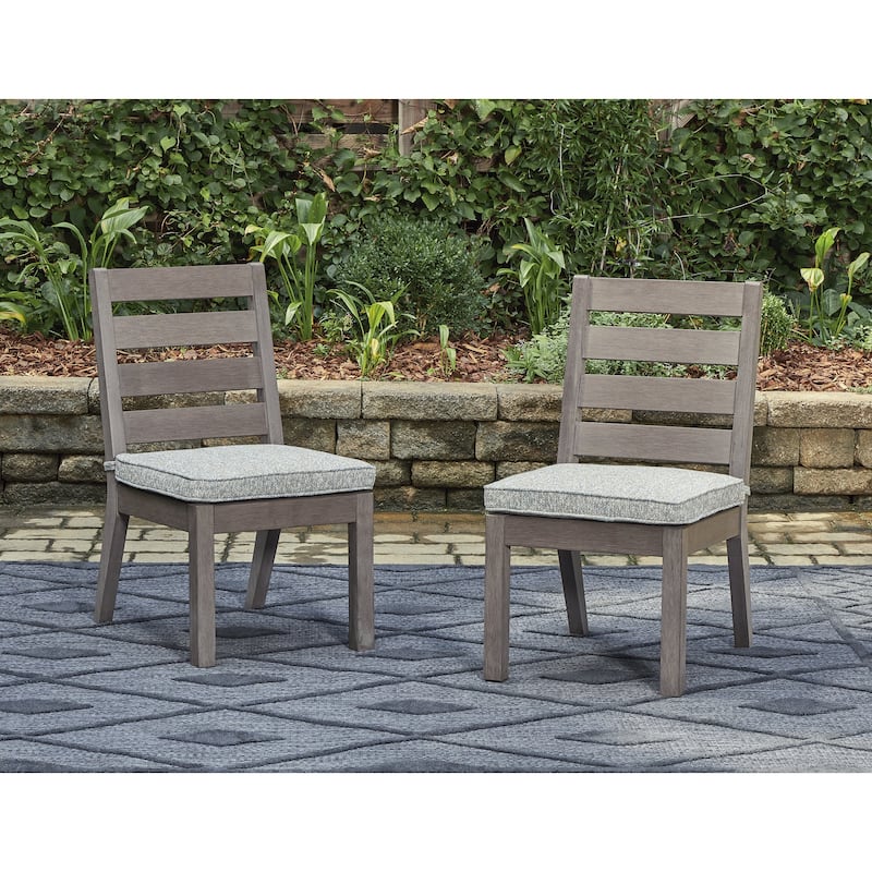 Signature Design by Ashley Hillside Barn Gray/Brown Outdoor Dining Chair (Set of 2) - 20.5" W x 27" D x 36.75" H