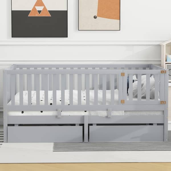 slide 2 of 36, Full Daybed with Guardrails & Drawers - Space-Saving Design