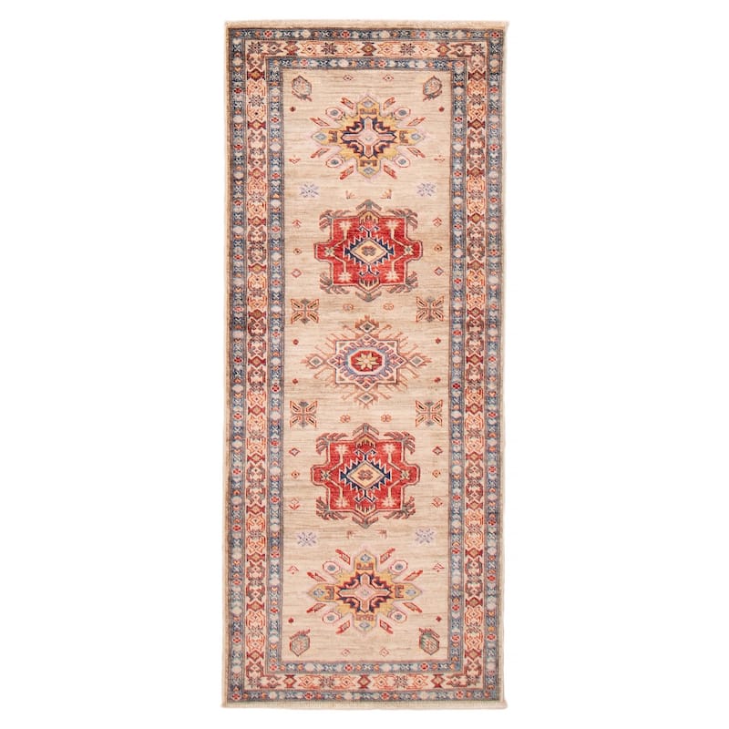 ECARPETGALLERY Hand-knotted Aryana Ivory Wool Rug - 2'8 x 6'5 - Ivory - 2'8 x 6'5