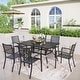 preview thumbnail 1 of 31, MAISON ARTS 7-piece Outdoor E-coating Metal Patio Dining Set with Stackable Chairs