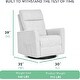 preview thumbnail 3 of 5, Evolur Aria Upholstered Plush Seating Glider Swivel with Ottoman - Fog Grey
