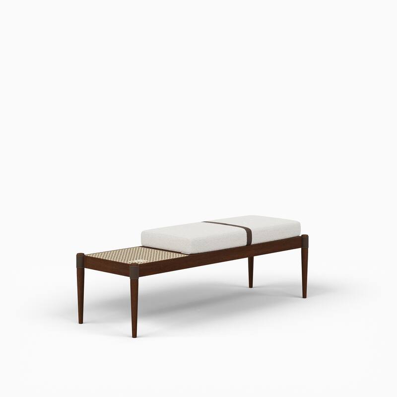 Modern Brazilian - Bello Bench - Noodles Natural Upholstery