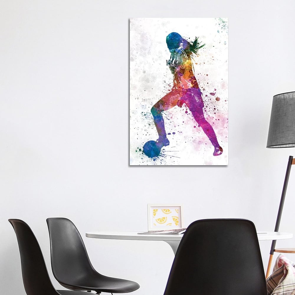 iCanvas "Girl Playing Soccer Silhouette II" by Paul Rommer Canvas Print