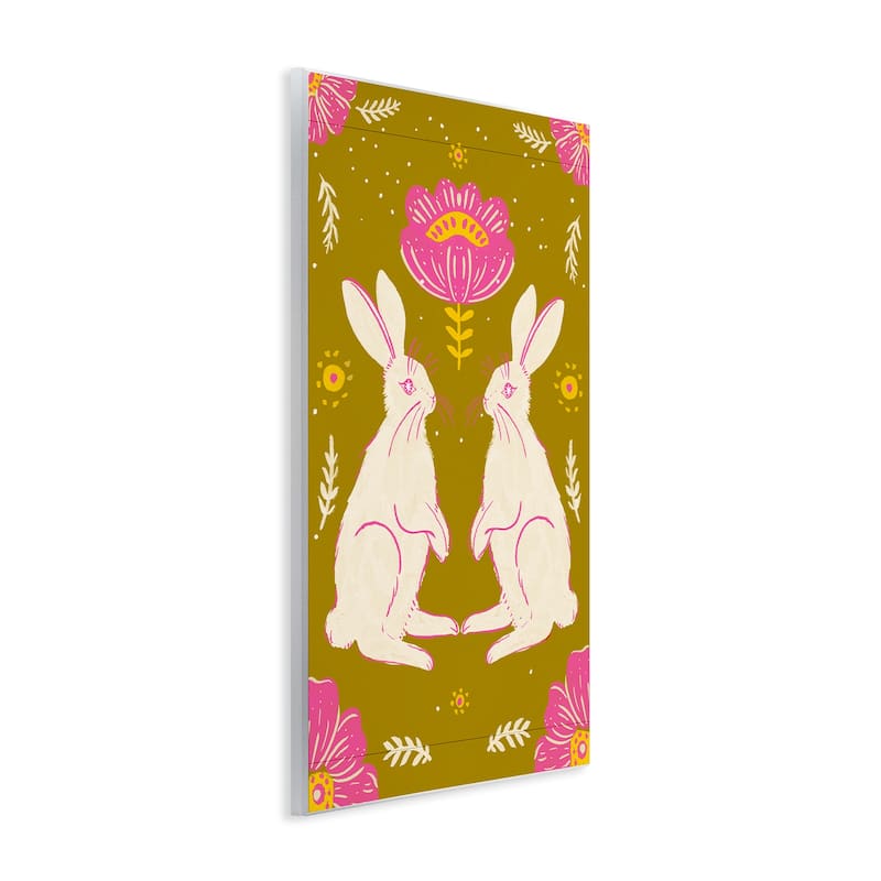 Stupell Mirrored Spring Bunnies Wall Plaque Art Design By Hannah Moren