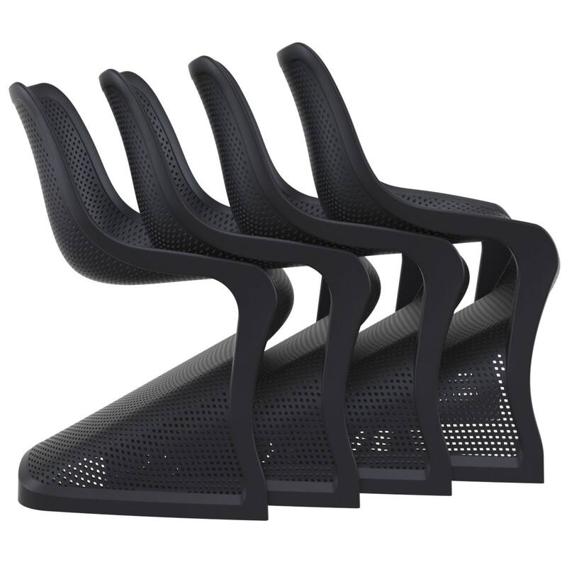 33.5" Black Outdoor Patio Dining Chair