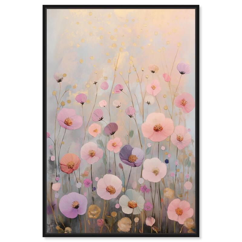 Tiny Blooms II Canvas by Art Remedy - Black - 24" x 36"