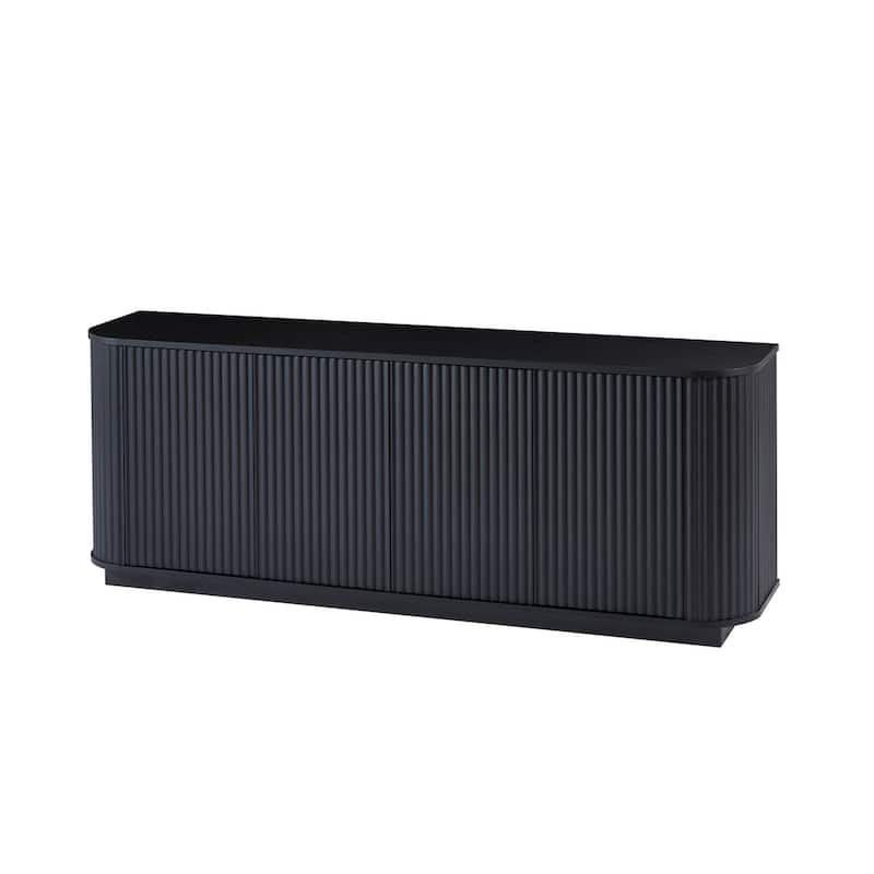 Sideboard Storage Cabinet TV Stand with wave pattern Buffet Cabinet Wooden Vertical Striped Cabinet - 64''W x 15''D x 24''H
