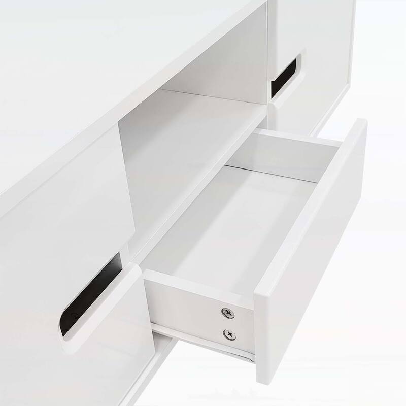 Modern Rectangle Coffee Table with Storage and LED Lights