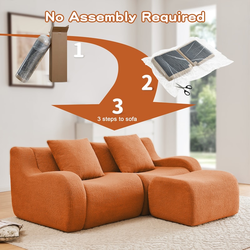 GDF Studio - Fairford L-Shaped 2-Seat Modular Sofa With Curved Armrests & Non-Slip Base